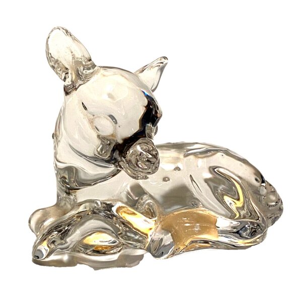 Princess House Pets DEER FAWN Figurine 24% Lead Crystal Made in Germany Vintage - Picture 1 of 9